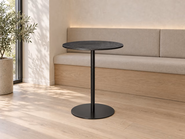 Mater Café Table — Coffee Waste Black, H 71,6 cm, Ø 60 cm by Mater