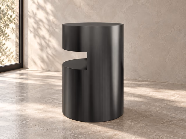 Round Metal End Table by Caracole