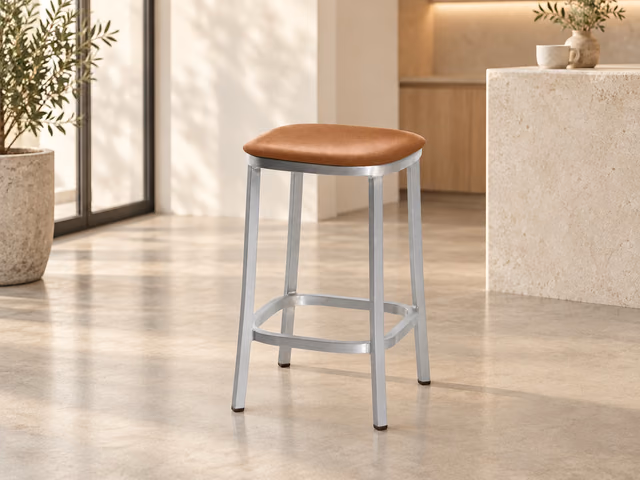 1 Inch Stool, Upholstered Seat by Emeco