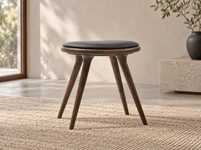 Low Stool — Sirka Grey Stained Oak, 47 cm by Mater