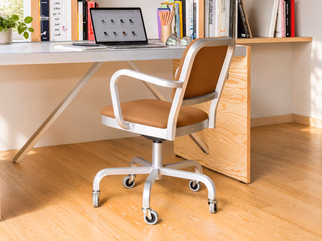 Navy Officer Swivel Armchair by Emeco