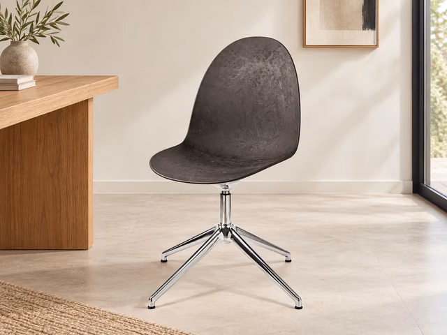 Eternity Swivel Office Chair — Polished Base, Coffee Waste Black by Mater