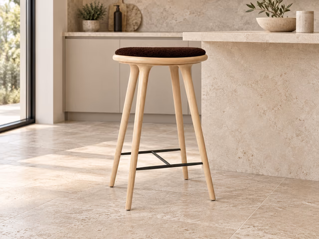 High Stool — Matt Oak with Baru 0390, 69 cm by Mater