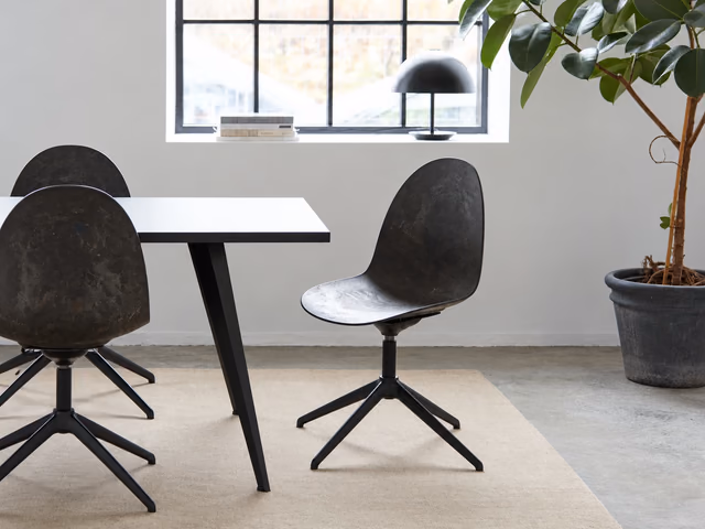 Eternity Swivel Office Chair — Black Base, Coffee Waste Black by Mater