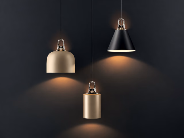 Jim Bell, Cone and Cylinder Cluster Pendant Lamp by Lodes