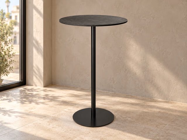 Mater Bar Table — Coffee Waste Black, H 106,4 cm, Ø 70 cm by Mater