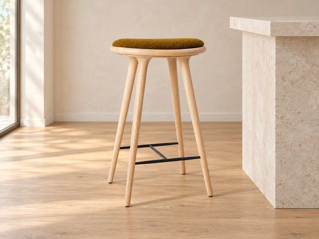 High Stool — Matt Oak with Baru 0450, 74 cm by Mater
