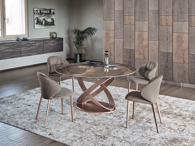 Fusion Round Dining Table by Bontempi