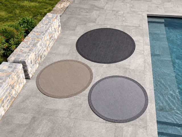Accessories Round Fabric Carpet//Quadro Rug by Talenti