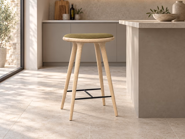 High Stool — Soaped Oak with Clay 0017, 69 cm by Mater