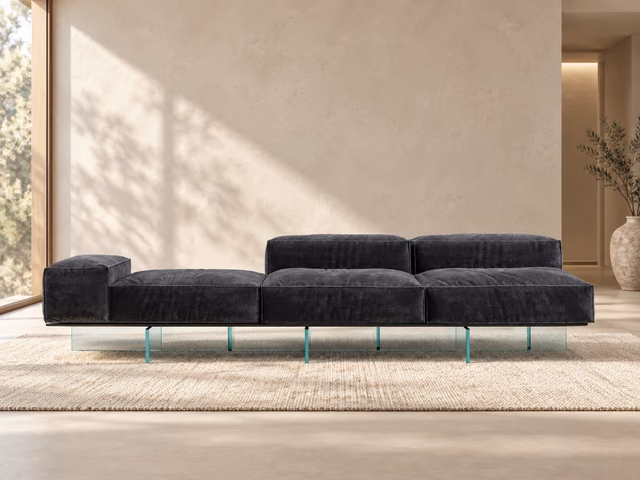 Soft Glass Sofa by Tonelli