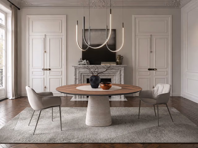 Rado Ker-Wood Round Dining Table by Cattelan Italia