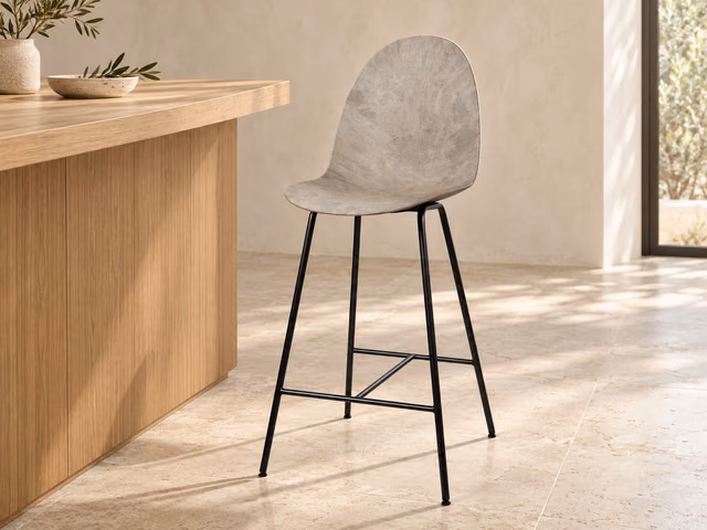Eternity High Stool — Wood Waste Grey by Mater