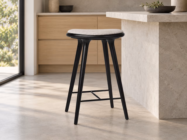 High Stool — Black Oak with Clay 0012, 69 cm by Mater