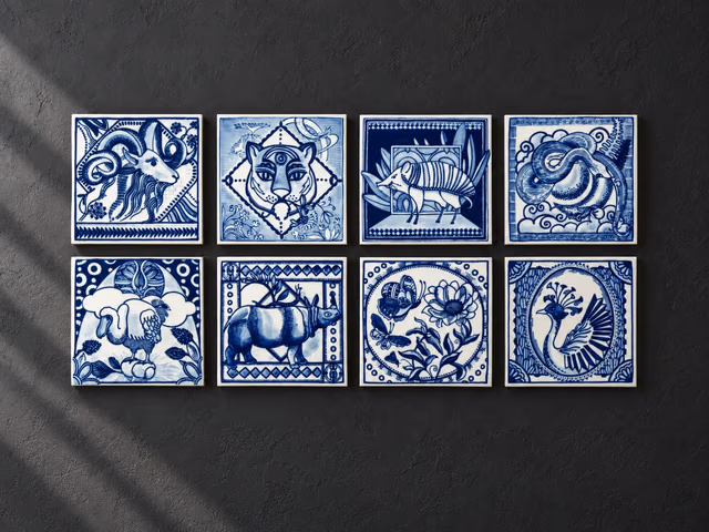 Extinct Animals Decorative Tile by Moooi