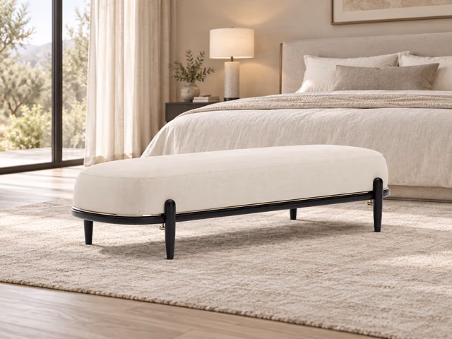 Madera Bed Bench - Ecru by Caracole
