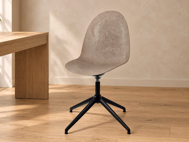 Eternity Swivel Office Chair — Black Base, Coffee Waste Light by Mater