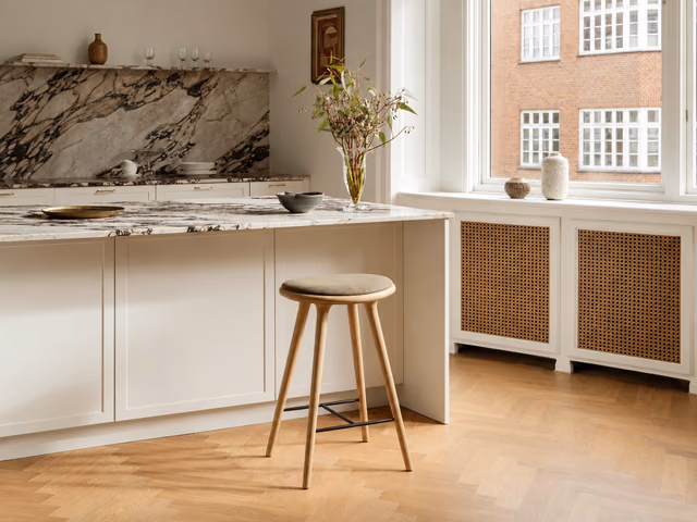 High Stool — Matt Oak with Clay 0017, 74 cm by Mater
