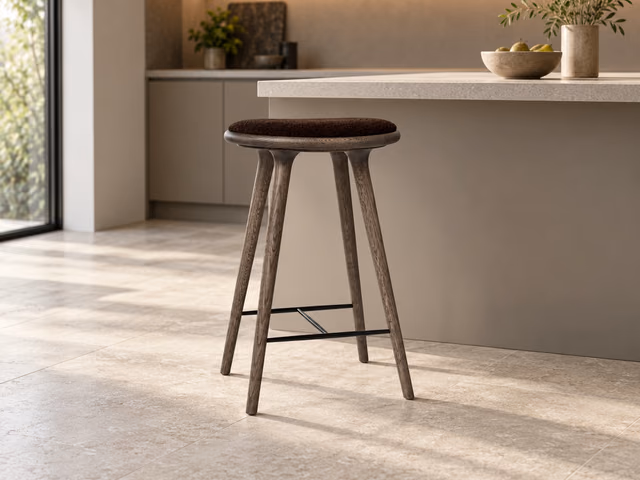 High Stool — Sirka Grey Oak with Baru 0390, 69 cm by Mater