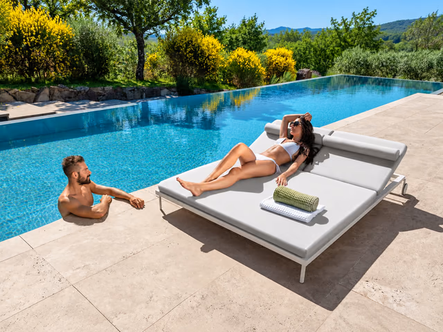 CleoSoft//Alu Double Sunbed by Talenti