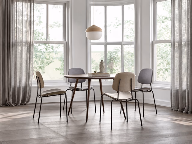 Compound Dining Chair — Upholstered Seat, Coffee Waste Dark by Mater