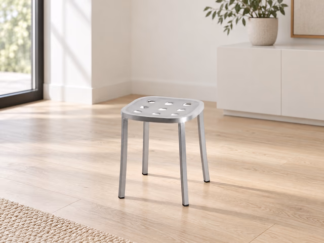 1 Inch All Aluminum Small Stool by Emeco