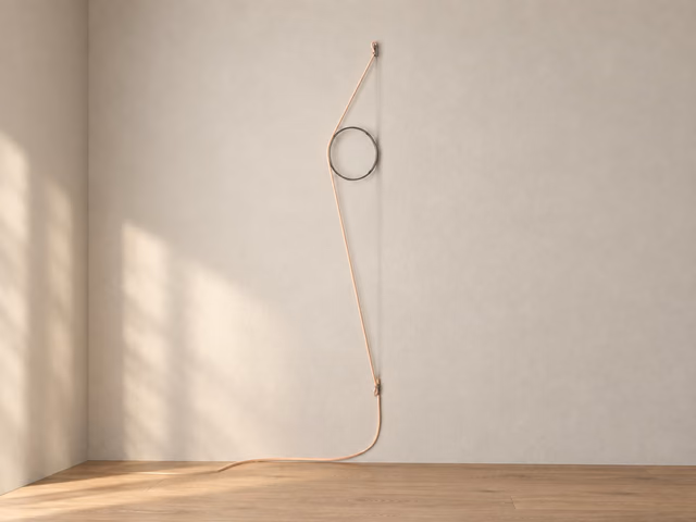 Wirering Pink Wall Lamp, Black Ring by Flos