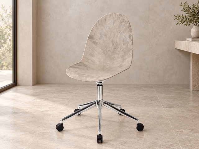 Eternity Swivel Office Chair — Polished Base with Castors, Wood Waste Grey by Mater