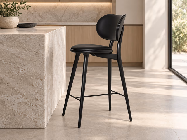 High Stool Backrest — Black Beech, 74 cm by Mater