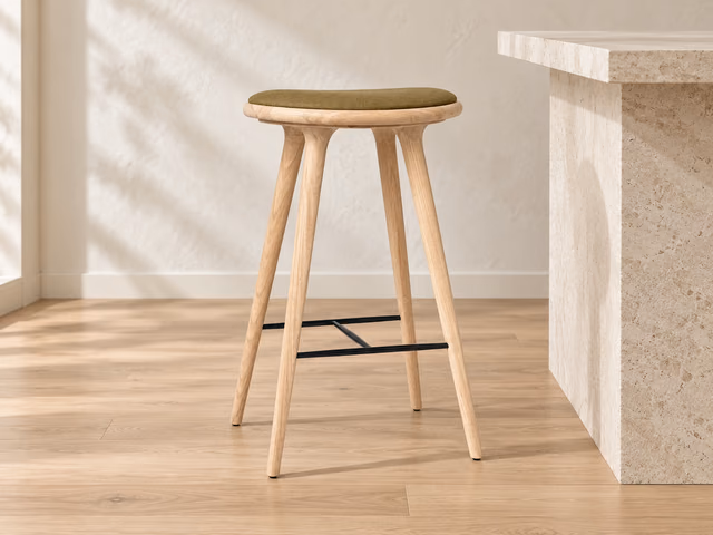 High Stool — Soaped Oak with Clay 0017, 74 cm by Mater