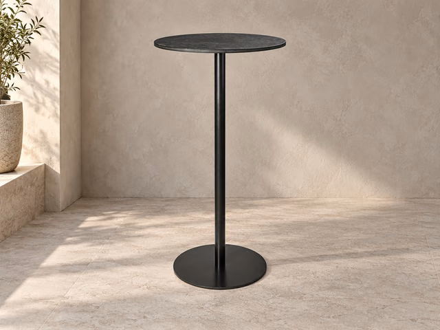 Mater Bar Table — Coffee Waste Black, H 106,6 cm, Ø 60 cm by Mater