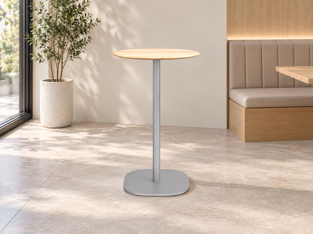 2 Inch Flat Base Counter Table, Round by Emeco