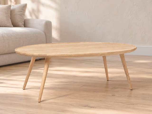 Accent Oval Lounge Table — Matt Lacquered Oak by Mater