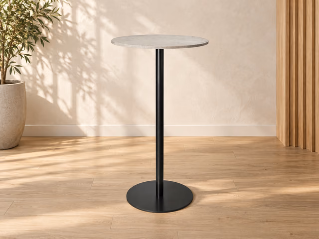 Mater Bar Table — Wood Waste Grey, H 106,6 cm, Ø 60 cm by Mater