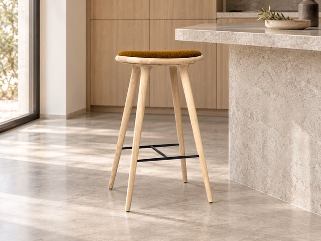 High Stool — Soaped Oak with Baru 0450, 74 cm by Mater