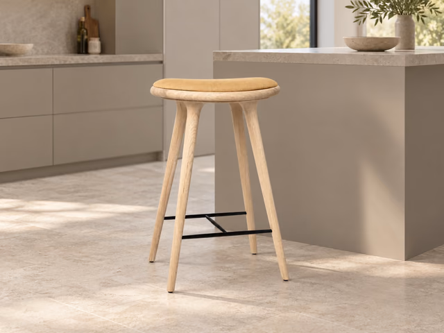 High Stool — Soaped Oak with Clay 0007, 69 cm by Mater