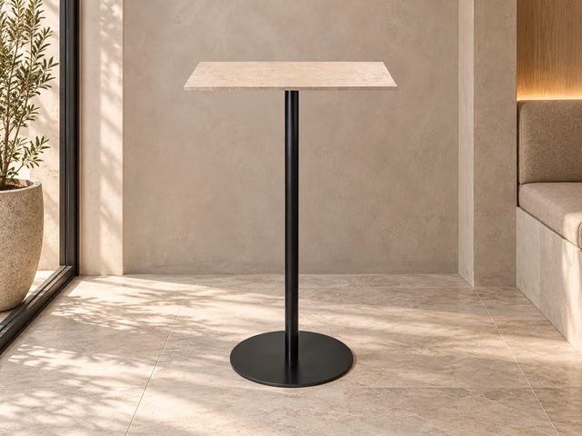 Mater Bar Table — Coffee Waste Light, H 106,6 cm, 60 × 70 cm by Mater