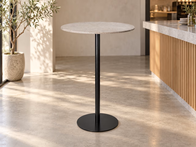 Mater Counter Table — Wood Waste Grey, H 95,8 cm, Ø 70 cm by Mater
