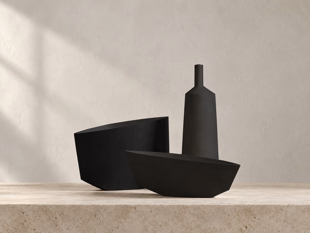 Vaso Wood Vase Ash by Kose