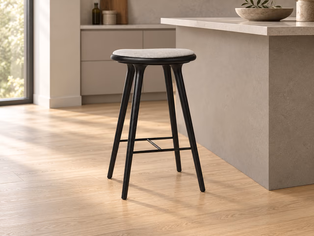 High Stool — Black Oak with Clay 0012, 74 cm by Mater