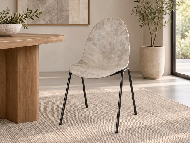 Eternity Side Chair — Full Front Upholstered, Wood Waste Grey by Mater