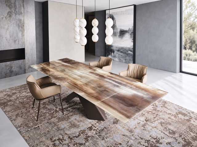 Tyron Crystalart Drive Extendable Dining Table by Cattelan Italia