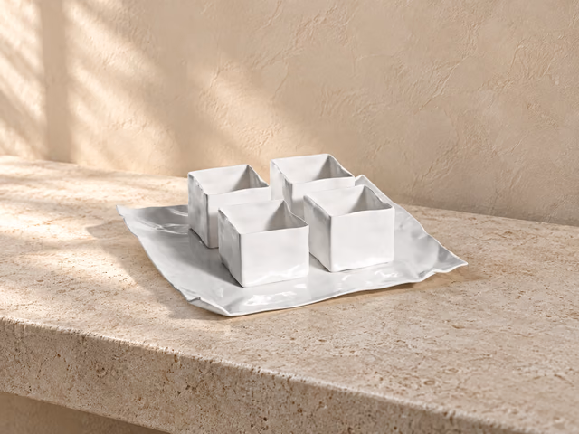Adelaide Tray Set with Angular Bowls by Driade