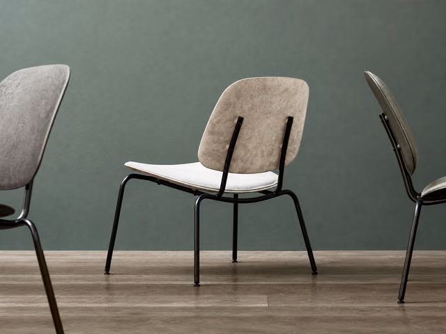 Compound Lounge Chair — Upholstered Seat, Coffee Waste Light by Mater