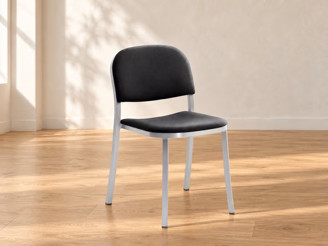 1 Inch Side Chair, Upholstered Seat by Emeco