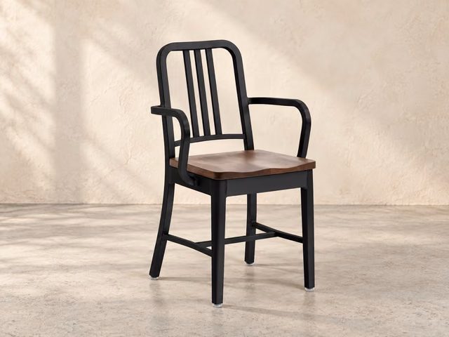 1104 Navy Armchair, Walnut by Emeco