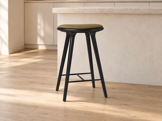 High Stool — Black Oak with Clay 0017, 69 cm by Mater