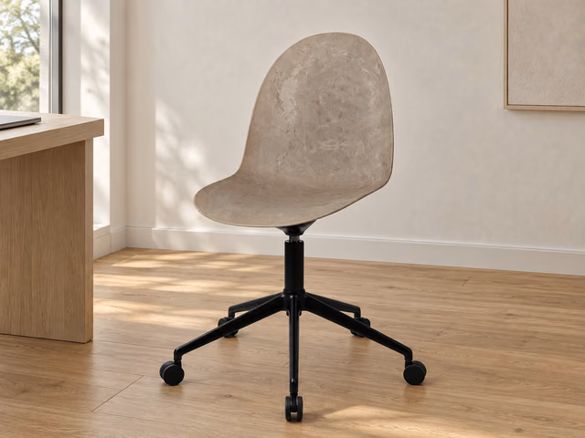 Eternity Swivel Office Chair — Black Base with Castors, Coffee Waste Light by Mater