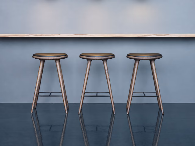 High Stool — Dark Stained Oak, 74 cm by Mater
