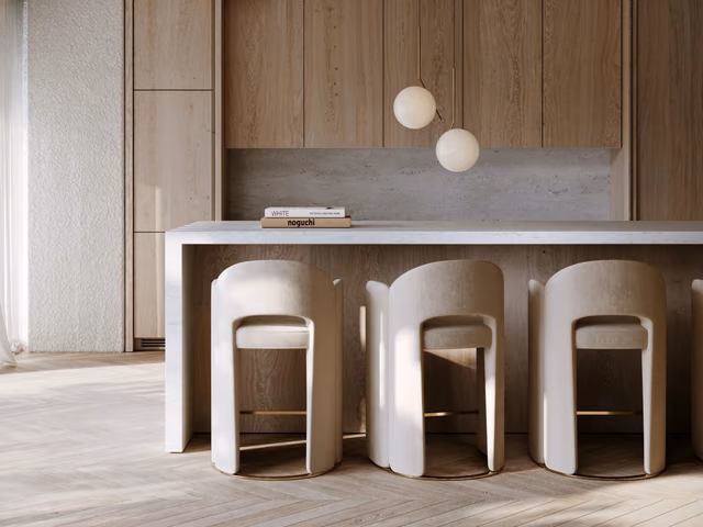 Overlap Counter Stool Ivory by Caracole